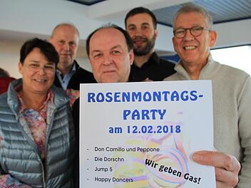 Andrea Krapf, Gerald Brehm, Johannes Riegler, Christian Steiner und Michael Ulbrich  wollen bei der Rosenmontagsparty richtig Gas geben.  Foto: Andreas Dorsch