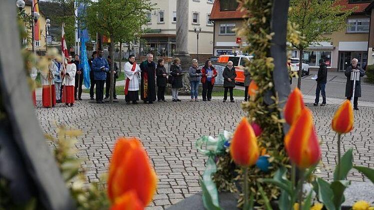Unter dem biblischen Satz "Sucht der Stadt Bestes" fand die diesjährige St. Georgs-Prozession in Bad Brückenau zu Ehren des Schutzheiligen statt. Foto: Marion Eckert