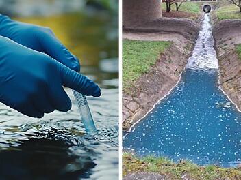 Im Kreis Würzburg sorgt ein nach Kokosnuss riechender blauer Bach für ein Rätsel.