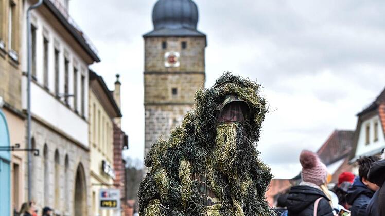Der Eberner Gaudiwurm trotzte dem trüben Wetter und versprühte tolle Faschingsstimmung. Foto: Ryan Evans