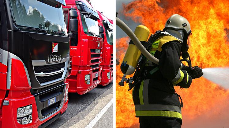 Lkw-Brand sorgt f&uuml;r stundenlange Vollsperrung auf A6