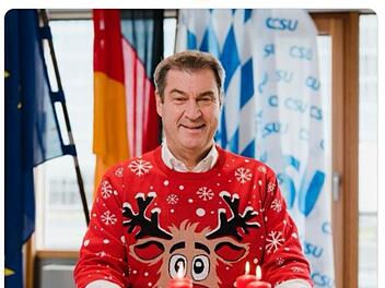 "Rentier"-Söder sorgt für Spott - Bild zum 4. Advent macht Nutzer fassungslos