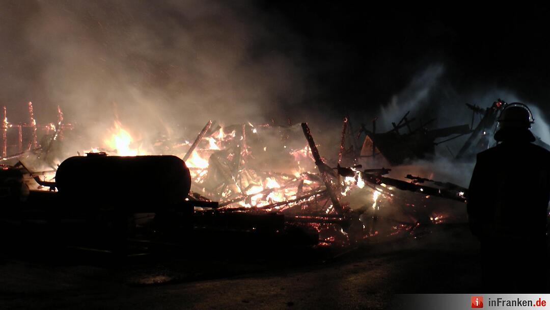 Hoher Sachschaden bei Scheunenbrand in Knetzgau