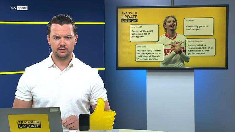 Florian Plettenberg moderiert bei Sky die Sendung "Transfer Update".