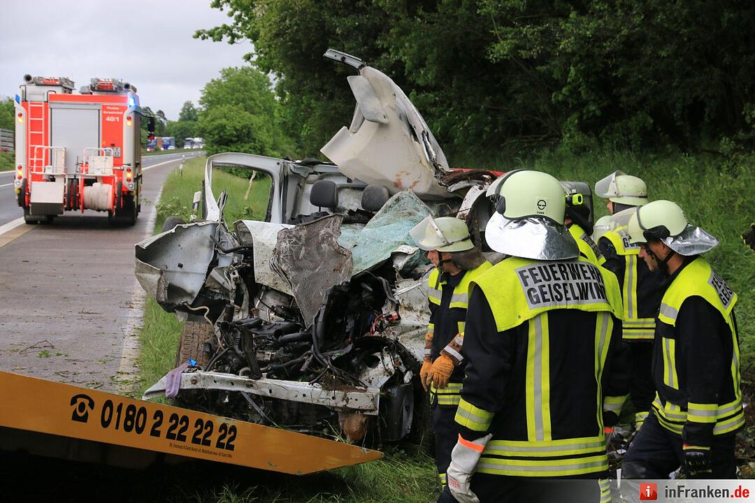 Schwerer Unfall auf A3 zwischen Geiselwind und Schlüsselfeld