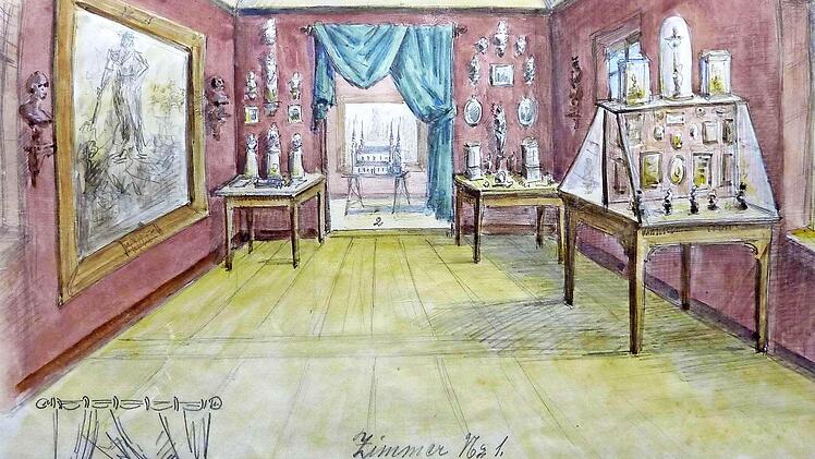 Aquarell des Galerieleiters Max Hartmann um 1895, gezeigt auf dem Michelsberg   Foto: Stadtarchiv Bamberg