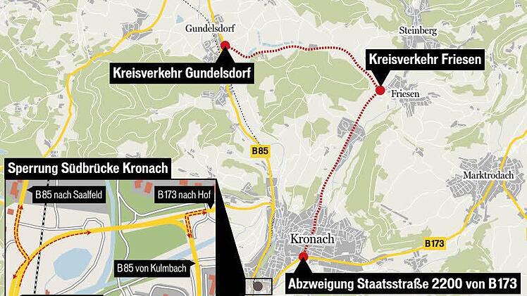 So sieht die Umleitungsstrecke aus.