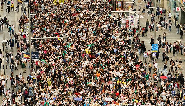 Demonstration gegen hohe Mieten in Madrid