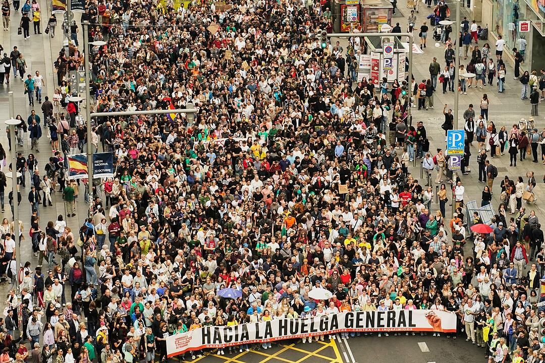 Demonstration gegen hohe Mieten in Madrid