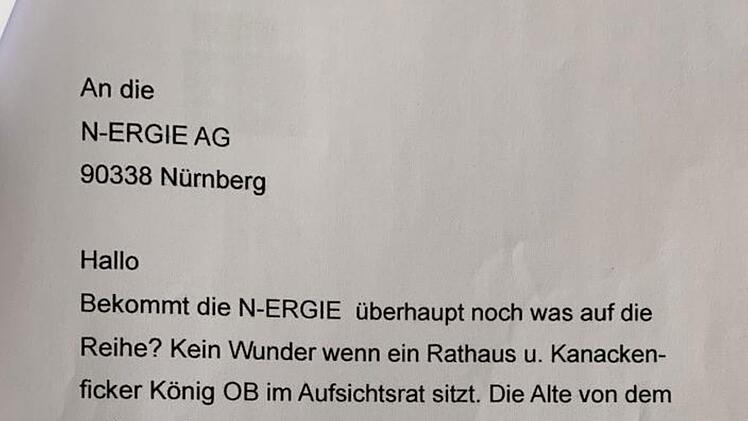 Nürnberg: N-Ergie und Oberbürgermeister erhalten Nazi-Hassbrief - "unfassbar"
