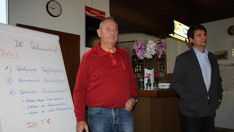Andreas Kaiser von der Direktion für ländliche Entwicklung (rechts) und Günther Vetter suchten nach dem gordischen Knoten, den es zu durchschlagen gilt.     Foto: Ralf Kestel