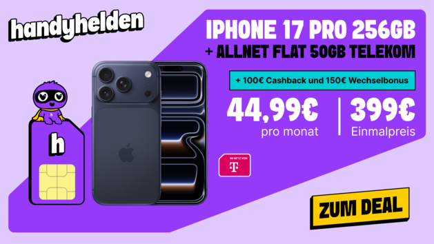 Handyhelden Neujahrs-Deals: 50 GB Telekom Allnet-Flat mit PS5, iPhone oder Samsung Galaxy