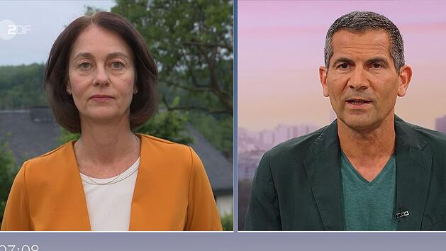 Katarina Barley stellte sich im ZDF-"Morgenmagazin" den Fragen von Moderator Mitri Sirin.