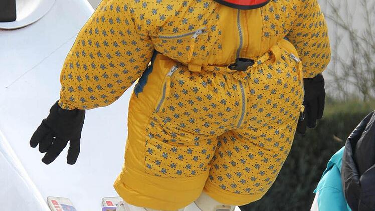 Der Skispringer der FFW Unterhaid