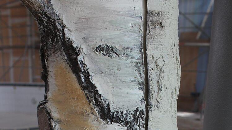 So stehen künftig die künstlichen Bäume aus, auf denen der "Baumwipfelpfad" der "Therme Natur" stehen wird. Foto: Berthold Köhler