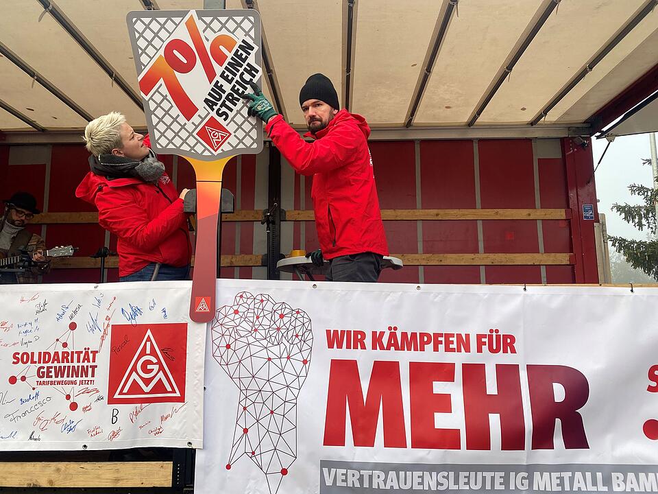 Bamberger Bosch-Belegschaft im Warnstreik - "heiße Woche" der IG Metall läuft