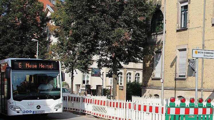 Busse sind noch bis Sonntag stadteinwärts unterwegs. Foto: Christian Dreßel