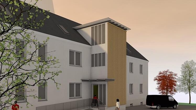 So könnte die ehemaligen Schule in Hirschfeld nach Umbau und Sanierung aussehen. Quelle: Visualisierung des Architekten Jörg Detsch