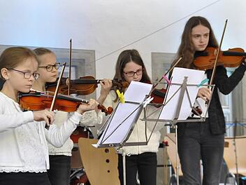 Volle Konzentration beim Violinenensemble: Bei der "Serenade im Schloss" zeigen die jungen Musiker der Städtischen Musikaschule Münnerstadt, was sie gelernt haben. Archiv/Peter Klopf