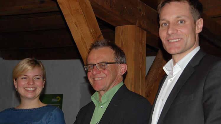 Aus drei mach zwei Spitzenkandidaten - von links: MdL Katharina Schulze, München, MdL Thomas Gehring, Kempten,  und Landtagsfraktionsvorsitzender Ludwig Hartmann, Landsberg.  Uschi Prawitz