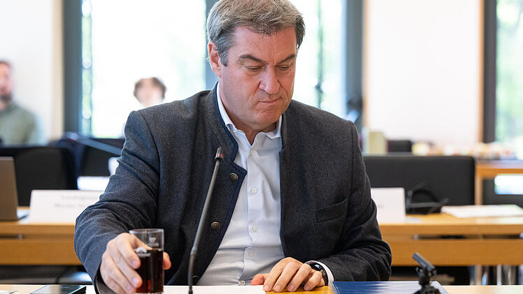 Bayerns Ministerpräsident Markus Söder beim Untersuchungsausschuss des Zukunftsmuseums