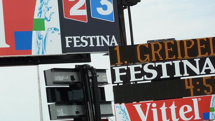 Auf der Anzeigetafel erscheint Greipel als Sieger. Foto: Alfred Vießmann