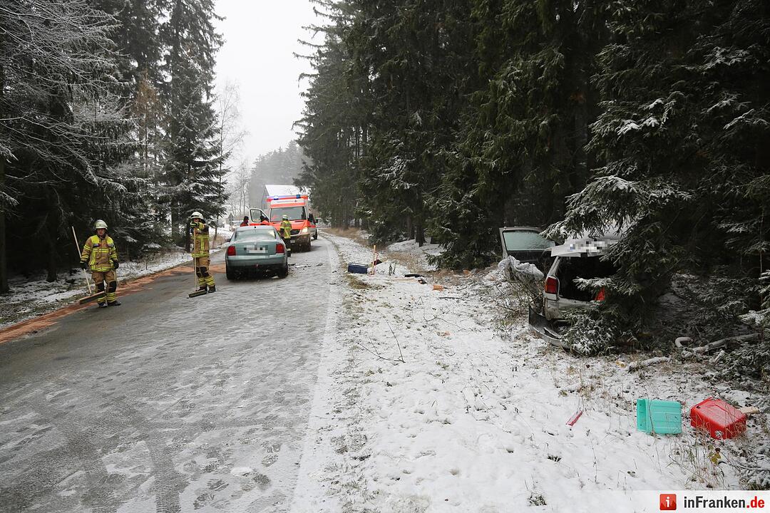 Frontalzusammenstoss nach starken Schneefall