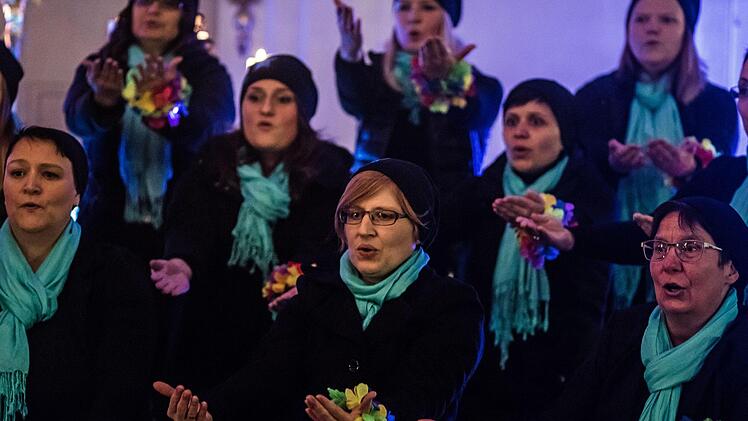 Begeisternder Auftritt: Das Vocalensemble Coburg gastierte in der Schlosskirche von Lahm im Itzgrund.Foto: Jochen Berger
