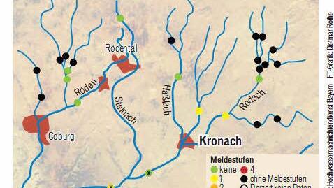 Hochwasservorhersage im Gebiet Kronach