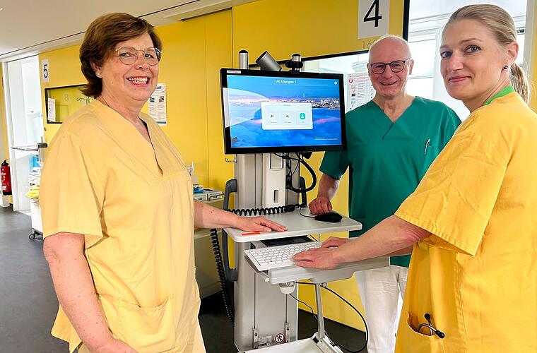 Kliniken Erlangen und Forchheim mit moderner Technik - digitale Visite