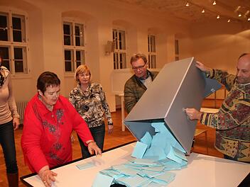 Punkt 18 Uhr wurden die Wahlurnen geleert. Foto: Heike Beudert