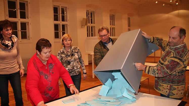 Punkt 18 Uhr wurden die Wahlurnen geleert. Foto: Heike Beudert