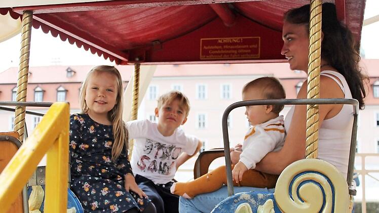 Franziska Heinz hatte wie ihre Kinder Spaß auf der kleinen Kerwa am Kranen.