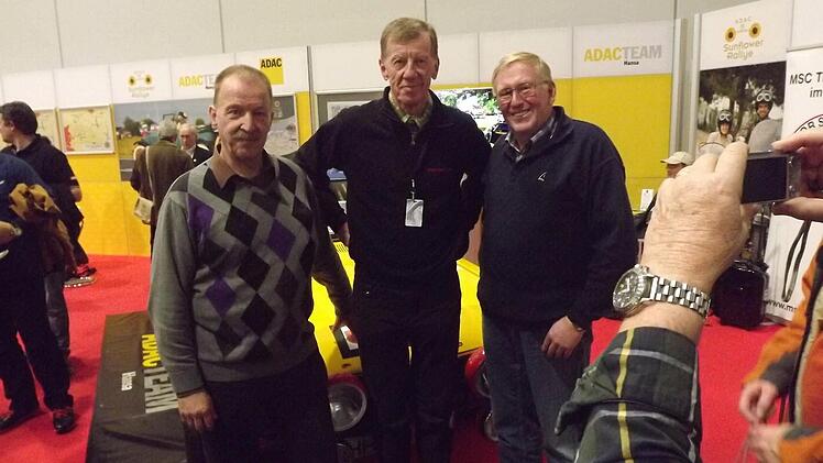 Jobst von der Wense, Walter Röhrl - der damals mitgefahren ist -, und Wilhelm Mester auf der Bremen Classic Motorshow. Foto: privat