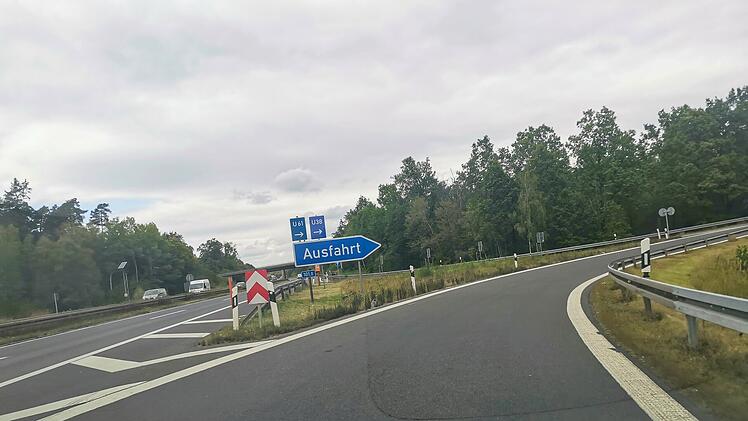 A73, Ausfahrt, Autobahn, Sperrung, Baustelle, Bauarbeiten, Anschlussstelle