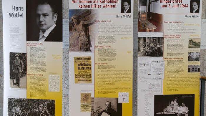 Die Wanderausstellung "Widerstand in Bamberg” widmete Hans Wölfel drei Schautafeln.