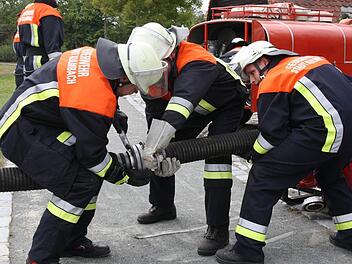 Löschwasser-Entnahmestelle am Badesee Fotos: Katrin Geyer/Werner Reißaus