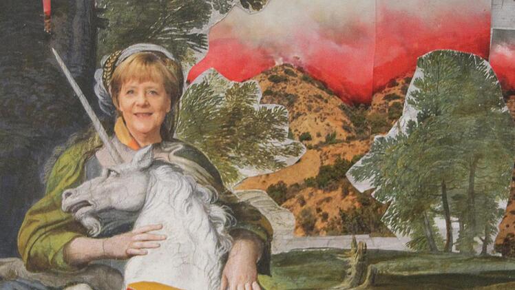 In ihrer Lieblingscollage nimmt Rose Meerwein Bundeskanzlerin Angela Merkel auf die Schippe. Foto: Sonny Adam