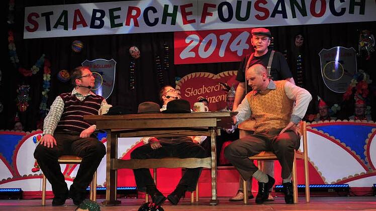 (von links) Christian Engelhardt, Rüdiger Baierlipp, Ralf Schneider sowie Ralf Eidloth führten im Wirtshaus Fachgespräche über Gott und die Welt.
