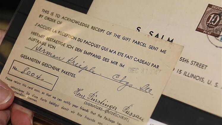 Antwortkarten für den Empfang der so genannten Care-Pakete aus den U.S.A. in der Nachkriegszeit zählen zu den Raritäten unter den Sammlern. Fotos: Gerd Schaar