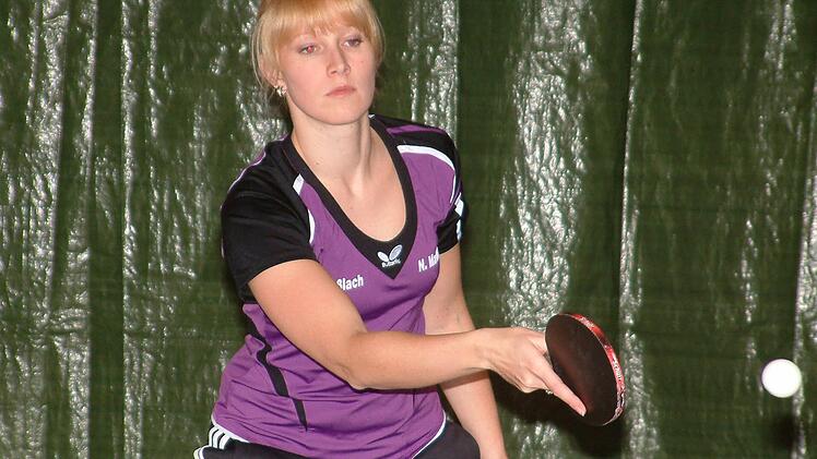 Einen wichtigen Sieg im Kampf gegen den Abstieg verbuchte der SC Haßlach gegen die TS Kronach II. Beim 8:5-Erfolg zeigte sich Spitzenspielerin Nadja Matthes in Bestform. Sie gewann ihre drei Einzel und auch das Doppel zusammen mit Linda Martin. Foto: Hans Franz