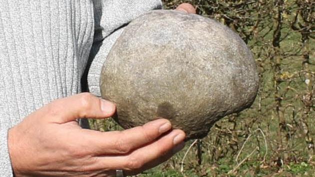 Hubert Kolling hat das Teil eines Schädels im Banzer Wald gefunden. Foto: privatHubert Kolling hat das Teil eines Schädels im Banzer Wald gefunden. Foto: privat