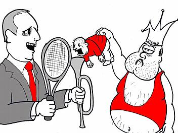 Der Forch will Baby sitten f&uuml;r Ulrich Sch&uuml;rr (CSU/JB).