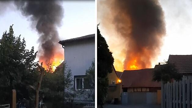 Kleinlangheim nach Brandstiftung kurz vor Katastrophe - "fast ganzer Ort abgebrannt"