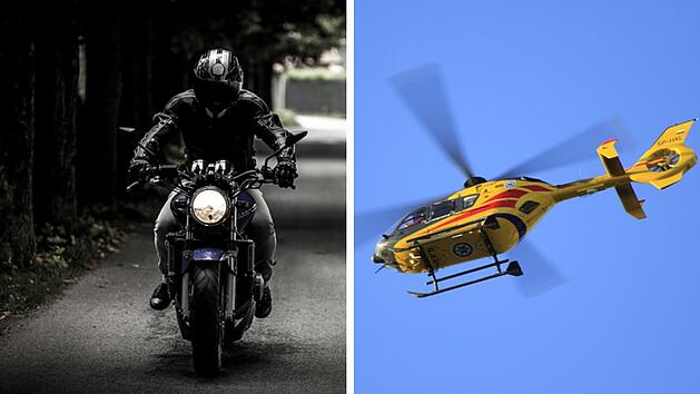 Weibersbrunn: Motorradfahrer st&uuml;rzt auf B8 und verletzt sich schwer