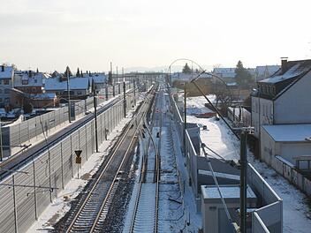Blick auf den Bahnhof Breitengüßbach nach dem viergleisigen Ausbau Foto: Hans Kurz/Archiv
