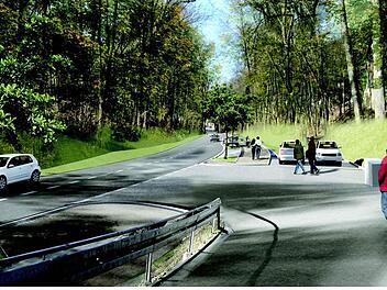 So soll nach den Plänen des Ingenieurbüros IBP die "neue" Wolfskehle nach Abschluss der Bauarbeiten aussehen. Foto: Visualisierung IBP