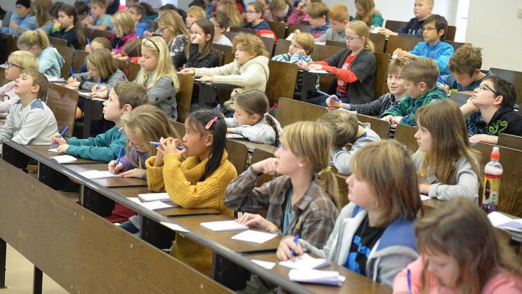 Am Samstag ging es an der Bamberger Kinder-Uni um die Frage, ob Bäume Tagebuch schreiben. Foto: Ronald Rinklef