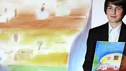 Gregor Lorenz aus Memmelsdorf besucht das Eberner Gymnasium und stellte auch mit seinem Gemälde "Kopfarbeit" an.