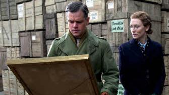 "Momuments Men - Ungewöhnliche Helden": Rose Valland (Cate Blanchet) und James Rorimer (Matt Damon) versuchen in den letzten Tagen des Zweiten Weltkriegs, von den Nazis geraubte Kunstwerke vor der Zerstörung zu bewahren.  Foto: Foxfilm